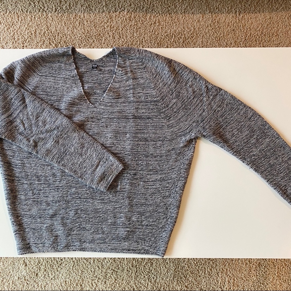 Soft Knit Cotton Oversized V-Neck Sweater